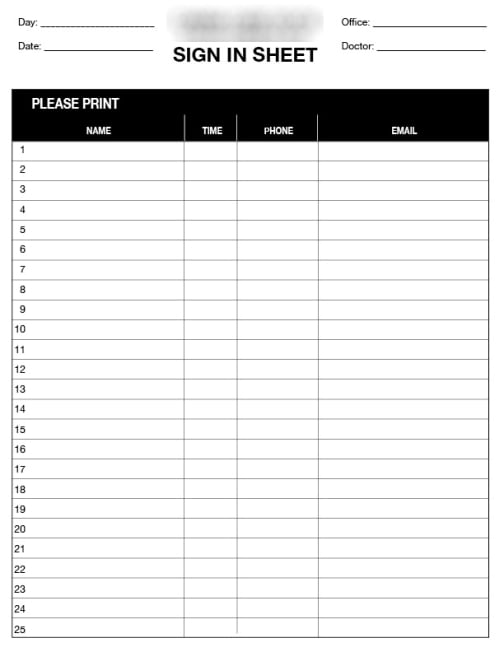 Greenway Custom Sign-in Sheet4