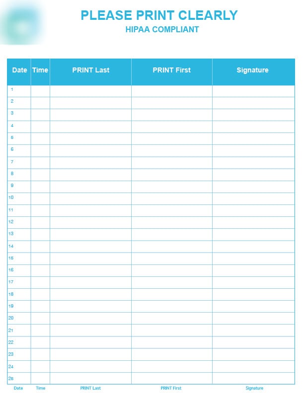 Greenway Custom Sign-in Sheet8